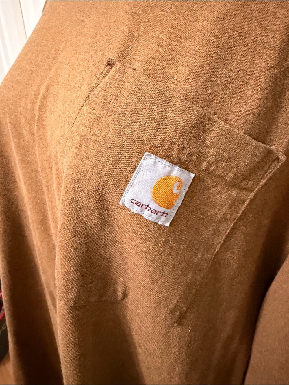 Carhartt Heavyweight Loose Fit K87 Short Sleeve Pocket Tee Heather Brown Men XL